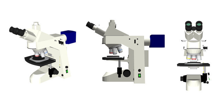 microscope on white background