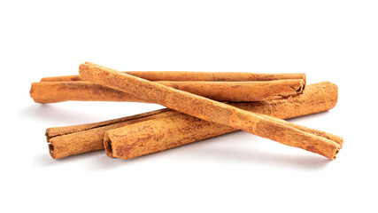 Cinnamon sticks isolated on white.