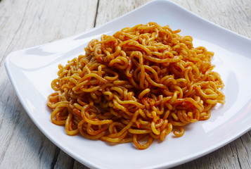 delicious dry korean instant spicy noodle