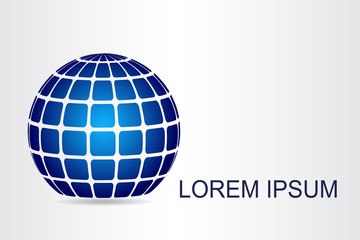 Abstract technology logo stylized spherical surface with abstract shapes. This logo is suitable for global company, world technologies, media and publicity agencies 