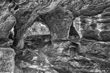 Main Stadsaal Cave in the Cederberg Mountains. Monochrome