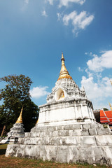 Fototapeta premium Golden pagoda at Wat Prathat Lampang Luang temple located in Lampang Province, Thailand.