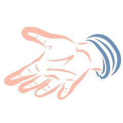 Obraz premium The outstretched hand of man, palm up