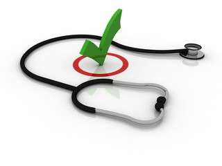 3d rendering stethoscope with check list