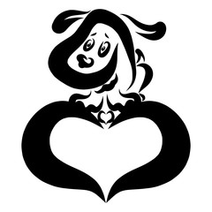 cute little puppy and big heart, romance and kindness