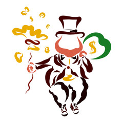 the rich man falls down, the money balloon burst