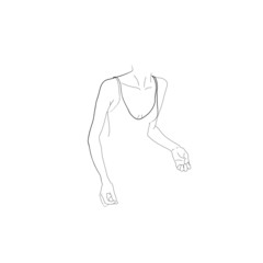  Abstract sketch, single line, minimalism. Portrait. Style, vintage. Graphics. Vector hand drawn portrait of women. One line drawing