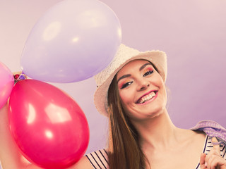 Naklejka premium Young girl preparing for party.