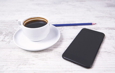 coffee and smartphone