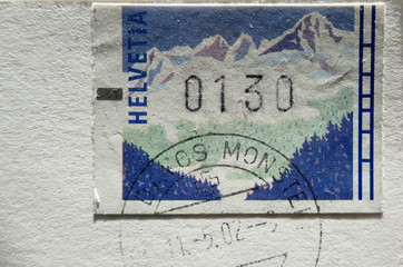 Briefmarke aus der Schweiz