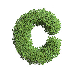 clover letter C - Capital 3d spring font - suitable for Nature, ecology or environment related subjects