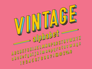 3D retro styled alphabet design