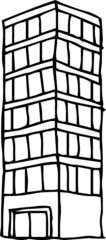 Illustration of a handwritten Urban skyscraper outline