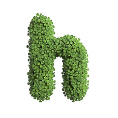 clover letter H - Lower-case 3d spring font - Suitable for Nature, ecology or environment related subjects