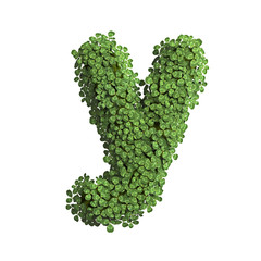 clover letter Y - Small 3d spring font - Suitable for Nature, ecology or environment related subjects