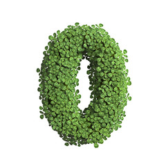 clover number 0 -  3d spring digit - Suitable for Nature, ecology or environment related subjects