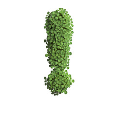 clover exclamation point - 3d spring symbol - Suitable for Nature, ecology or environment related subjects