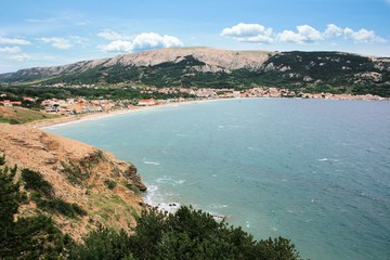 view on Baska, island Krk, Croatia