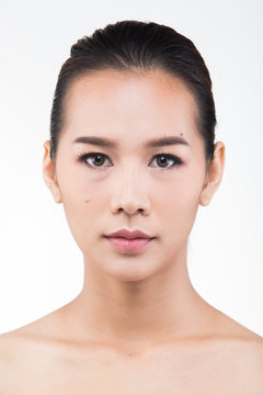 Asian Woman after applying make up hair style
