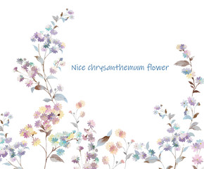 Colorful little chrysanthemum flower illustration