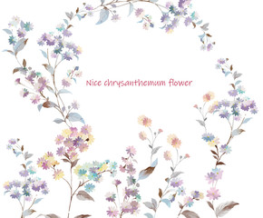 Obraz na płótnie Canvas Colorful little chrysanthemum flower illustration
