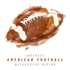 American football ball hand drawn watercolor illustration © Jaroslav Machacek