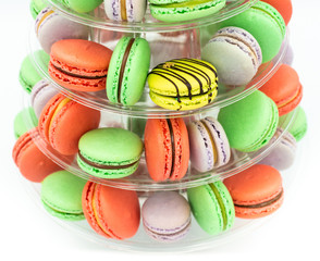 Colorful Macaron Tower - Isolated on white