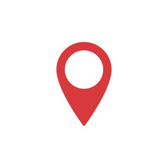 Location pin, flat map pointer icon
