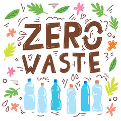 Zero waste lettering poster concept