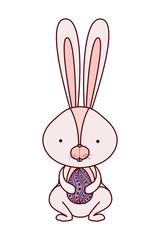 easter rabbit with egg isolated icon