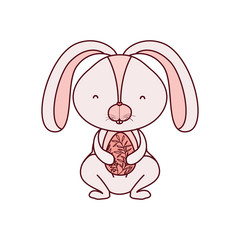 easter rabbit with egg isolated icon