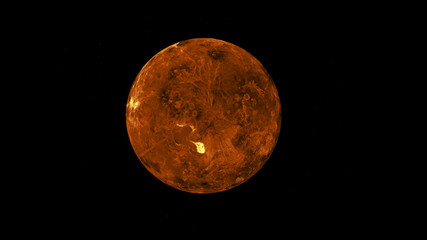 Pianeta Venere visto al telescopio, 3d rendering, illustrazione