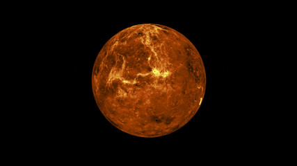 Pianeta Venere visto al telescopio, 3D rendering, illustrazione