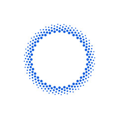 Modern Abstract Halftone Border Dots Flat Logo