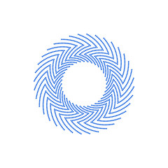 Modern Abstract Halftone Border Dots Flat Logo
