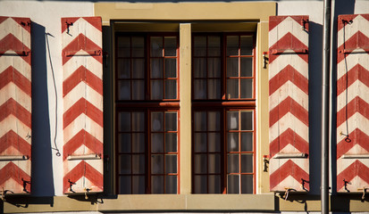 Old windows with stripes