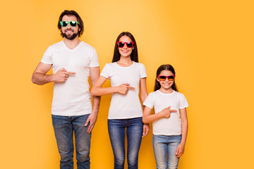 Portrait of nice-looking attractive charming trendy cheerful people wearing colorful modern eyewear...