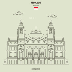 Opera house in Monte Carlo, Monaco. Landmark icon