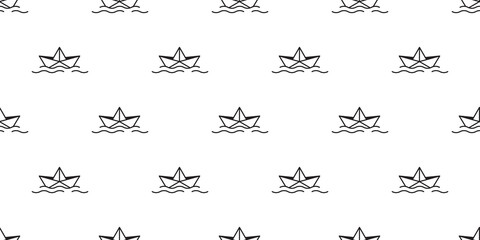 boat seamless pattern vector origami scarf isolated yacht anchor helm nautical maritime tile background repeat wallpaper illustration © CNuisin