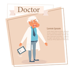 Doctor Vector. Cartoon. Isolated art on white background. Flat