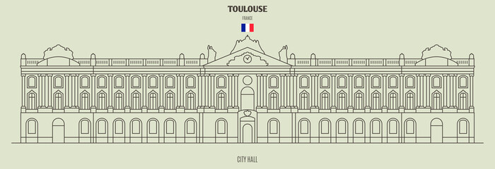 City Hall in Toulouse, France. Landmark icon