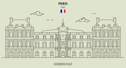 Luxembourg Palace in Paris, France. Landmark icon