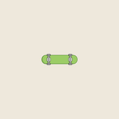 Skateboard icon isolated on grey background. Skateboard symbol for website design, mobile application, ui. Editable stroke. Vector illustration. Eps10 - Vector