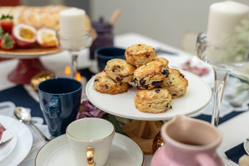 Dessert - Scones on dessert table. Shallow depth of field