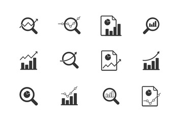 Analytics icon set vector.