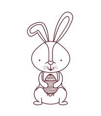 easter rabbit with egg isolated icon