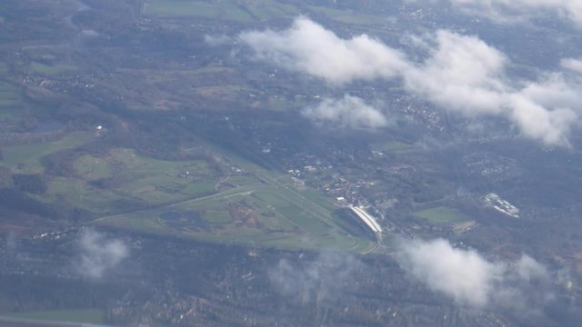 Aerial View Of Goodwood Horse Racing Track In England As Seen From An Airplane Window