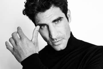 Black and white shot of handsome dude