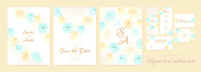 Wedding Invite in Vintage Style.