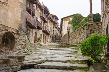 View of Fossar street in the medieval center of Rupit